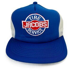Vintage Trucker Hat Mesh Snapback Cap "Jacobs Tire Service" Cars Mechanic
